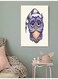 Owl Printed Wall Art Beige/Purple/Grey 40x60cm