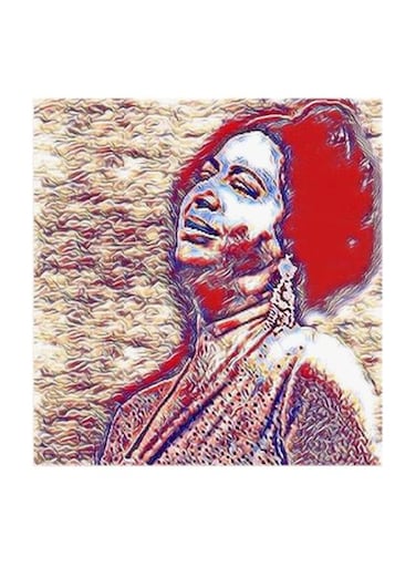 Umm Kulthum MDF Wall Art Multicolour 30x30centimeter