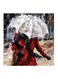 Rain Themed MDF Wall Art Beige/Red/White 30x0.5x30cm