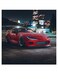 Toyota Supra Themed Printed MDF Wall Art Red/Black/Blue 30x30cm