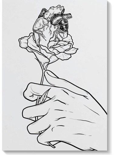 Decorative Wall Art Painting White/Black 40 x 60cm