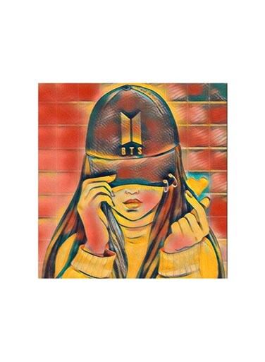 Bts MDF Wall Art Multicolour 30x30cm