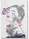 Woman And Butterflies Wall Art Multicolour 40x60cm