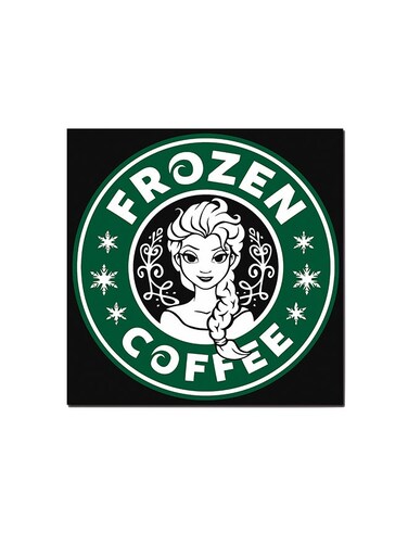 Frozen Coffee Wall Art Painting Black/White/Green 30 x 30cm