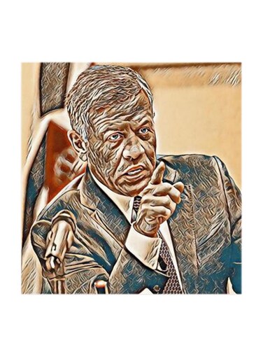 King Abdullah of Jordan MDF Wall Art Multicolour 30x30cm