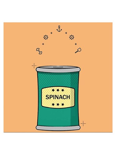 Spinach Themed Wall Art Beige/Green/Yellow 30x30cm