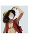 Luffy Themed Printed MDF Wall Art Beige/Grey/Red 30x30cm