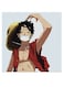 Luffy Themed Printed MDF Wall Art Beige/Grey/Red 30x30cm