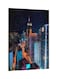 Hong Kong Printed Framed Canvas Wall Art Blue/Purple/Yellow 60x80centimeter