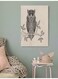 Owl Printed Wall Art Beige/Black 40x60cm