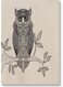 Owl Printed Wall Art Beige/Black 40x60cm