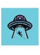 Spacecraft Themed Wall Art Blue/Black/Purple 30x30cm