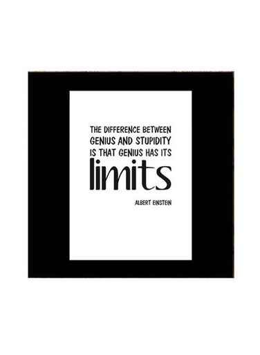 Quote Printed Wall Art Black/White 30x30cm
