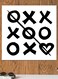 XO Game Themed Printed MDF Wall Art White/Black 30x30cm