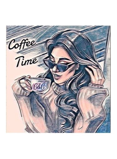 Coffee Time MDF Wall Art Black/Beige 30x0.5x30cm