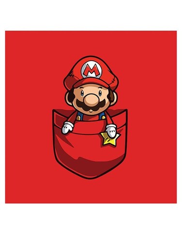 Super Mario Printed Wall Art Red/Yellow/Black 30x30cm