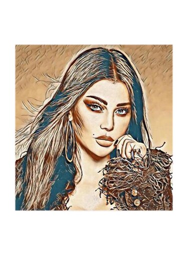 Haifa Wehbe MDF Wall Art Multicolour 30x30cm