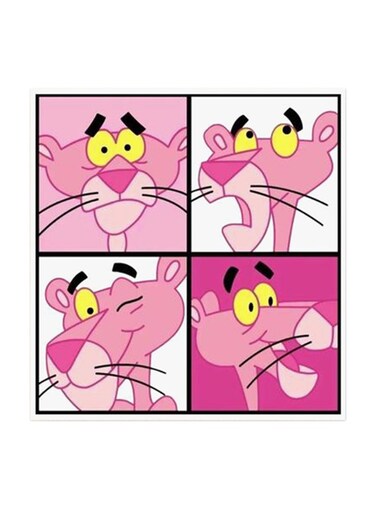 The Pink Panther MDF Wall Art Multicolour 30x30cm