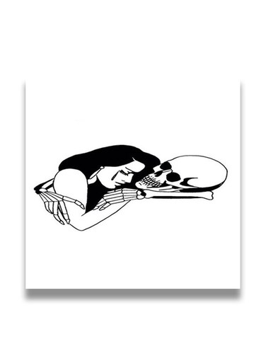 Decorative MDF Wall Art Painting Black/White 30 x 30cm