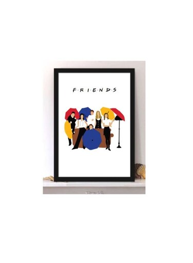 Wall Posters with Opening Scene from Friends TV Series and Black Frame - Wall Arts Home D&eacute;cor Photo Frames - 40x55cm
