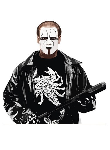 Sting Wrestler Themed Wall Art White/Black/Beige 30x30cm