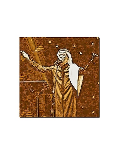 Rabih Saqar Wall Art Painting Brown/White 30 x 30centimeter