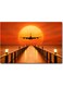 Plane With Sunset Printed Wall Art Multicolour 40x60cm
