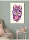 Owl Printed Wall Art Beige/Purple/Pink 40x60cm