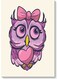 Owl Printed Wall Art Beige/Purple/Pink 40x60cm