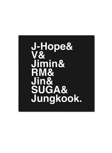 BTS Squad's Names Wall Art Painting Black/White 30 x 30cm