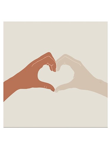 Love&rsquo;s Heart Themed Wall Art Beige/Brown 30x30cm