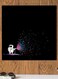 Astronaut Themed Printed MDF Wall Art Black/White/Purple 30x30cm