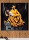 Locked Up Series Printed Wall Art Yellow/Black/White 30x30cm