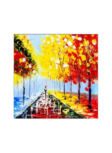 Trees MDF Wall Art Multicolour 30x30cm