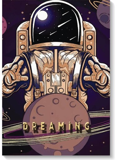 Astronaut Wall Art Painting Multicolour 40x60cm