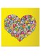Love Heart Themed Wall Art Yellow/Blue/Green 30x30cm