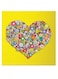 Love Heart Themed Wall Art Yellow/Blue/Green 30x30cm