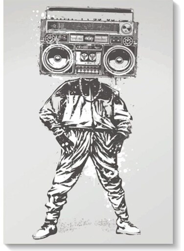 Old Radio Wall Art Multicolour 40x60cm