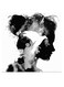 Woman And Bird Themed Wall Art Black/White/Grey 30x30cm
