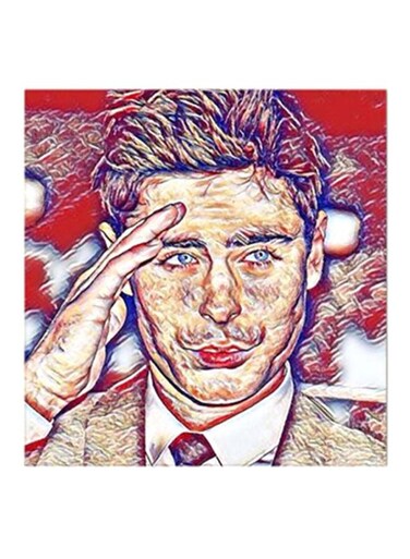 Zac Efron MDF Wall Art Painting Multicolour 30x30cm