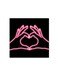 Love And Neon Wall Art Painting Black/Pink 30 x 30centimeter