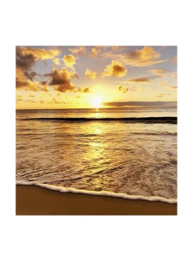 The Sunset Sea MDF Wall Art Multicolour 30x30centimeter