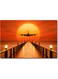 Plane With Sunset Printed Wall Art Multicolour 40x60cm