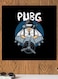 PUBG Themed Printed MDF Wall Art Black/White/Blue 30x30cm