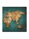 World Map MDF Wall Art Multicolour 30x30centimeter