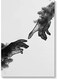 Hands Printed Wall Art Black/White 40x60cm
