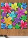 Flowers Themed Printed MDF Wall Art Red/Green/Yellow