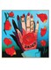 Aries Themed Wall Art Blue/Red/Black 30x30cm