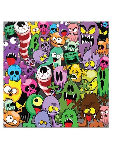 Little Monster Themed Wall Art Multicolour 30x30cm