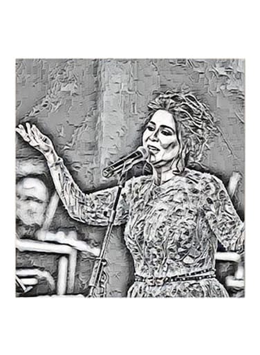 Nawal El Kuwaitia MDF Wall Art Black/White 30x30cm